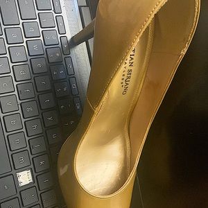 Gold high heels